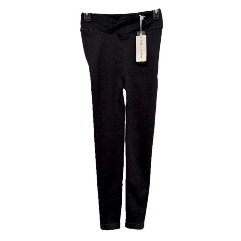 NWT Women's Pink Soda Sport V Cut Black Size XS/S Butt Lift Leggings